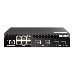 QNAP Qsw-M2106R-2S2T-Us 10-Port 10GBe & 2.5GBe Managed Network Switch. Layer 2, Web Management, Desktop/rackmount (Half-Width)