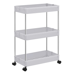 HLD 3-Tier Rolling Cart, Storage Rack With Wheels, 15.7 X 8.7 X 23.6 Inches Uksc009W01 In White
