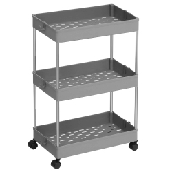 HLD 3-Tier Rolling Cart, Storage Cart \w Wheels, Space-Saving Rolling Storage Cart, for Bathroom, Kitchen, Living Room, Office, 15.7 X 8.7 X 23.6