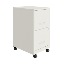 PEMBERLY ROW 18In 2 Drawer Mobile Smart Vertical File Cabinet Pearl In White
