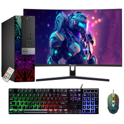 DELL Refurbished (Good) - Optiplex Sff Computer \w 27 Inch Gaming Monitor I5 6500 3.2 Ghz Nvidia Gt 1030 2GB 16GB Ram 512GB SSD Win 10 Pro Wifi