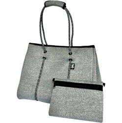 BAG AND BOUGIE Zipper Tote Diaper Bag - Marle In Grey