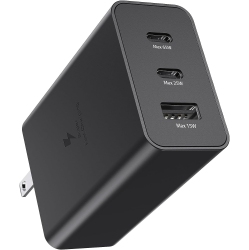 CABLESHARK 65W Trio Wall Charger - In Black
