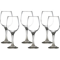 LAV - Set Of 6 Stemmed Wine Glasses, 300Ml Capacity, Dishwasher Safe