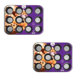 CHEFELITE - Set Of 2 Muffin Pans, Capacity Of 12, Nonstick, Carbon Steel