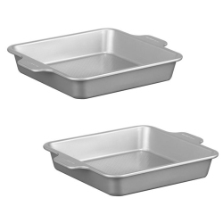 STARFRIT - Set Of 2 The Rock Wave Square Baking Pans, 9" Width, Carbon Steel