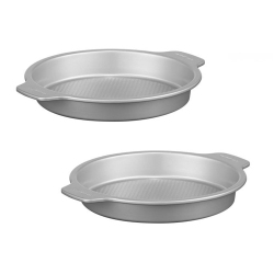 STARFRIT - Set Of 2 The Rock Wave Round Baking Pan, 9" Diameter, Carbon Steel
