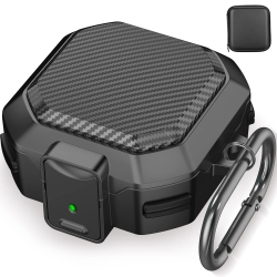 HLD Carbon Fiber Case Cover for Samsung Galaxy Buds2 Pro Case/galaxy Buds Pro Case/galaxy Buds Live Case/galaxy Buds 2 Case \w Keychain/zipper