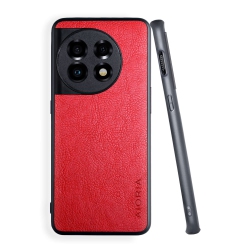 HLD Oneplus 11 Case, 6.7 Inch Screen Premium Pu Leather Cover Retro Business Design Full Protective Phone Case for Oneplus 11 5G (Red)