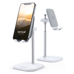 HLD Cell Phone Stand, Desk Phone Holder - Height Angle Adjustable Mobile Phone Stand, Cradle, Dock for Desktop, Office, Compatible \w All 4-10
