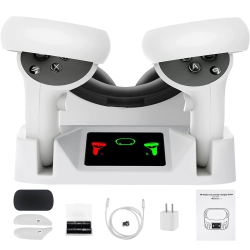 HLD Swvoe Charging Dock for Oculus Quest 2, Vr Accessories Magnetic Charging Station \w 860G Anti-Rollover Body, Over-Load Protection, Status