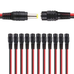 ISTAR 10PCs Female Dc Power Pigtail Cable, 12V 5A Dc Connectors for for Cctv Security Camera Pigtail And Lighting Power Adapter