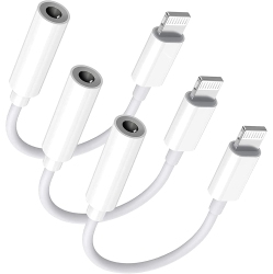 ISTAR 3 Pack Headphone Adapter for Iphone Connects Lightning to 3.5MM Dongle Auxiliary Audio Splitter Cable Compatible \w Iphone 7 8 11 11 Pro 12 12
