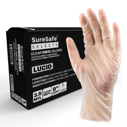 SURESAFE Vinyl Gloves 3.5Mil - Clear 100/box