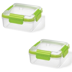 LOCKNLOCK - Set Of 2 Easylunch Double Sandwich Containers, 946Ml Capacity In Green