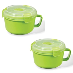 LOCKNLOCK - Set Of 2 Easylunch Meal Containers, 1.1 Liter Capacity In Green