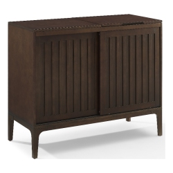 CROSLEY FURNITURE Asher Particle Board Record Storage Media Console - In Dark Brown