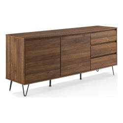 CROSLEY FURNITURE Teagan Particle Board Record Storage Sideboard In Oak In Brown
