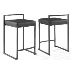 CROSLEY FURNITURE Harlowe 24.25" Steel Counter Stools In Matte (Set Of 2) In Black