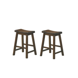 LEXICON Saddleback 24" Solid Wood Counter Stool In Cherry (Set Of 2)