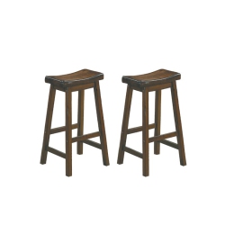LEXICON Saddleback 29" Solid Wood Bar Stool In Cherry (Set Of 2)