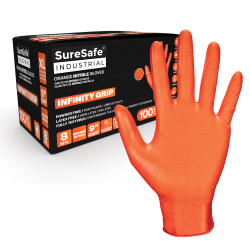 SURESAFE Nitrile Diamond Grip Heavy Duty 8Mil 100/box