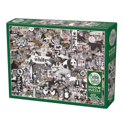 COBBLE HILL - Black And Animals (1000-Piece Puzzle) In White
