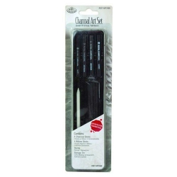 ROYAL BRUSH Mini Tin Art Set & Willow Sticks In Charcoal