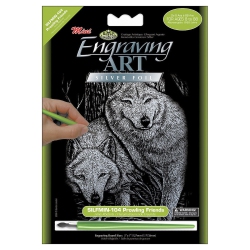 ROYAL BRUSH Royal & Langnickel(R) Foil Engraving Art Kit 5"x7"-Prowling Friends In Silver