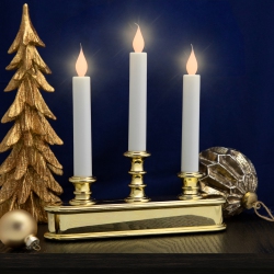 NORTHLIGHT Led 3-Light Candolier Window Candle - 10" - And Gold In White