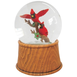 NORTHLIGHT 5.5" Pair Of Cardinals On Branch Christmas Snow Globe