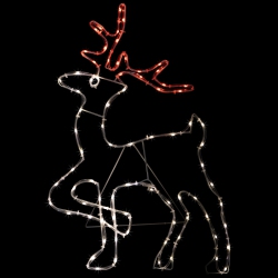 NORTHLIGHT 24" Lighted Standing Reindeer Silhouette Outdoor Christmas Decoration