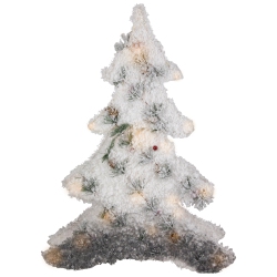 NORTHLIGHT Led Lighted 2D Tinsel And Pine Christmas Tree Decoration - 27.5