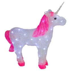 NORTHLIGHT 23" Lighted Commercial Grade Acrylic Unicorn Christmas Display Decoration