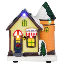 NORTHLIGHT Led Lighted Snowy Toy Shop Christmas Village Display Piece - 5