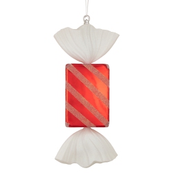 NORTHLIGHT Wrapped Candy With Striped Glitter Shatterproof Commercial Christmas Ornament - 18