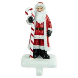 NORTHLIGHT 7" Santa Claus With Candy Cane Christmas Stocking Holder