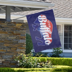 NORTHLIGHT Blue And Buffalo Outdoor House Flag 40" X 28" In Red