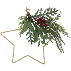 NORTHLIGHT Mixed Pine Foliage And Berries Star Hanging Christmas Ornament - 11