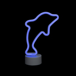 NORTHLIGHT Led Dolphin Neon Table Light - 10.25" - In Blue