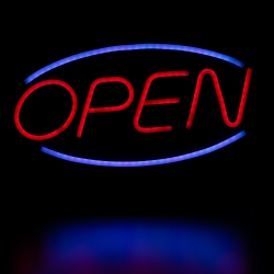 NORTHLIGHT Led Open Neon Lighted Wall Sign - 17.75" - And Blue In Red