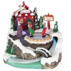 NORTHLIGHT Led Lighted And Animated Christmas Scene Village Display Decoration - 7.75