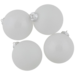 NORTHLIGHT 2-Finish Glass Ball Christmas Ornaments - 2.5" (65Mm) - - 9Ct In White