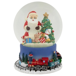 NORTHLIGHT Christmas Train Around Santa Delivering Gifts Musical Water Globe - 6.5