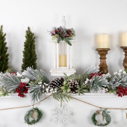 NORTHLIGHT 15.25" Led Lighted Storm Lantern Christmas Decoration In White