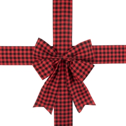 NORTHLIGHT 14' Buffalo Plaid Christmas Door Bow In Red
