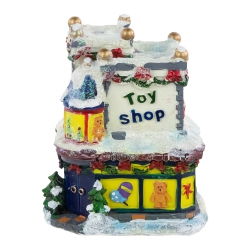 NORTHLIGHT Glittered Snowy Toy Shop Christmas Village Building - 4