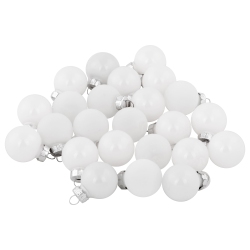 NORTHLIGHT 24Ct Shiny & Matte Glass Christmas Ball Ornaments 1-Inch (25Mm) In White