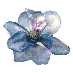 NORTHLIGHT Artificial Magnolia Flower Clip-On Christmas Ornament - 7" - Iridescent In Blue