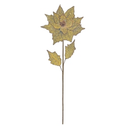 SELECT ARTIFICIALS Glittered Poinsettia Artificial Christmas Floral Stem Spray - - 28" In Brown